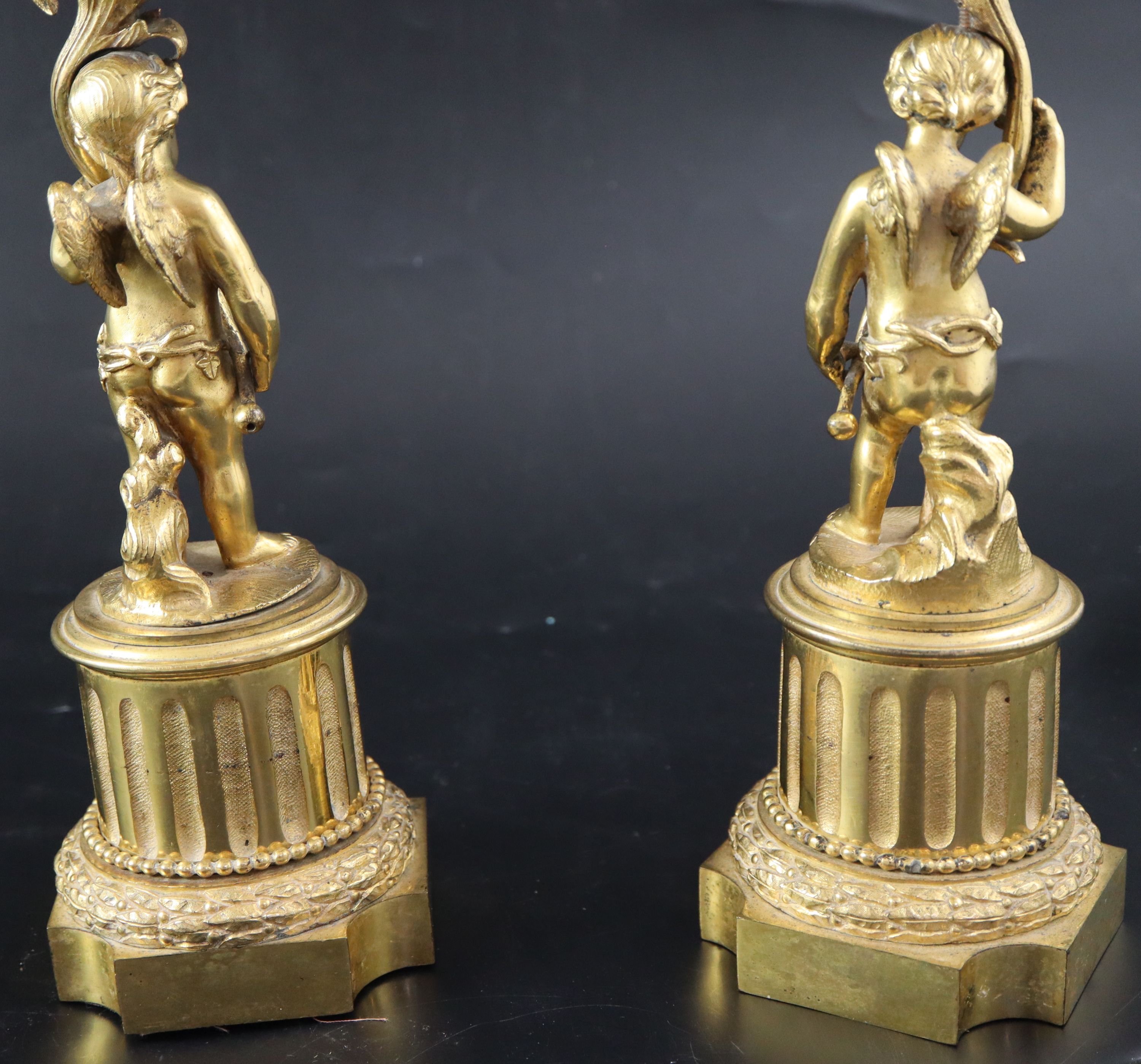 A pair of 19th century French ormolu candelabra, height 47cm